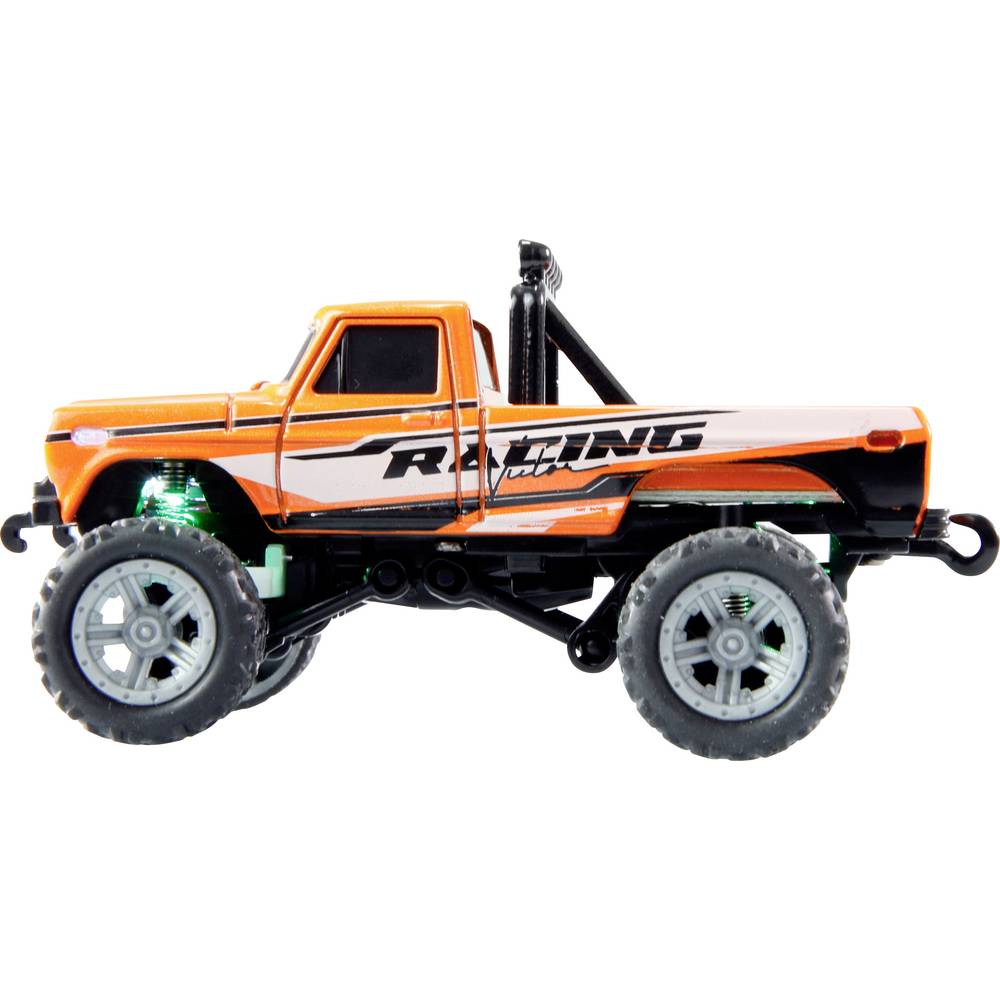 Amewi Oranje Brushed 1:64 RC auto Elektro Monstertruck Achterwielaandrijving RTR 2,4 GHz Met lichteffect, Incl. accu en laadkabel