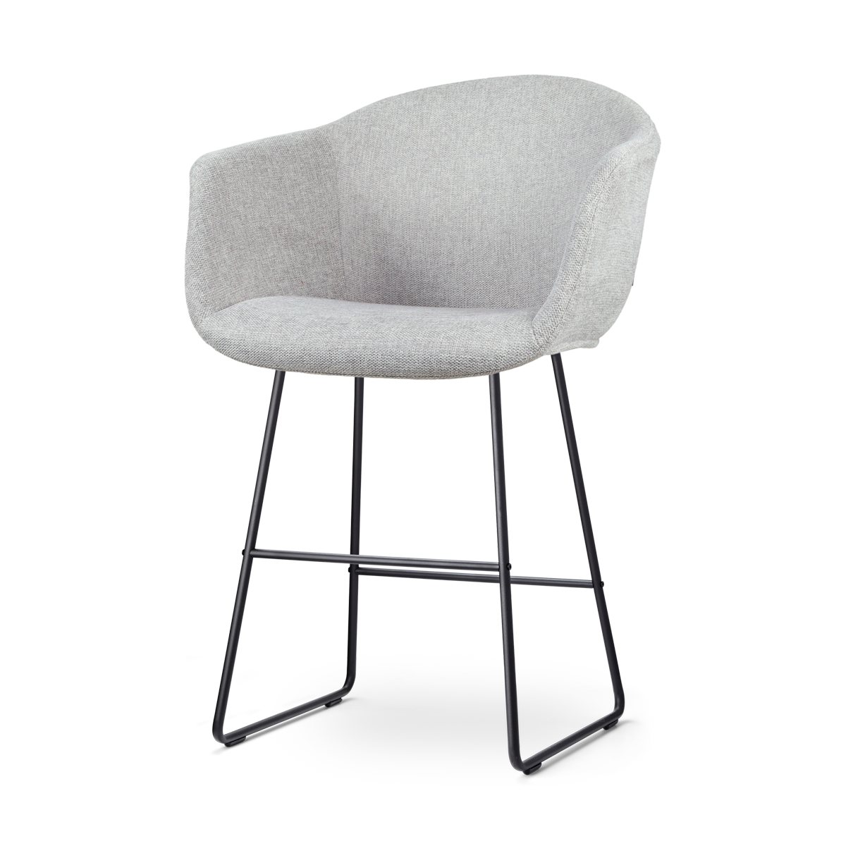 Nolon Nino-Otis barkruk lichtgrijs - zwart onderstel - 65 cm