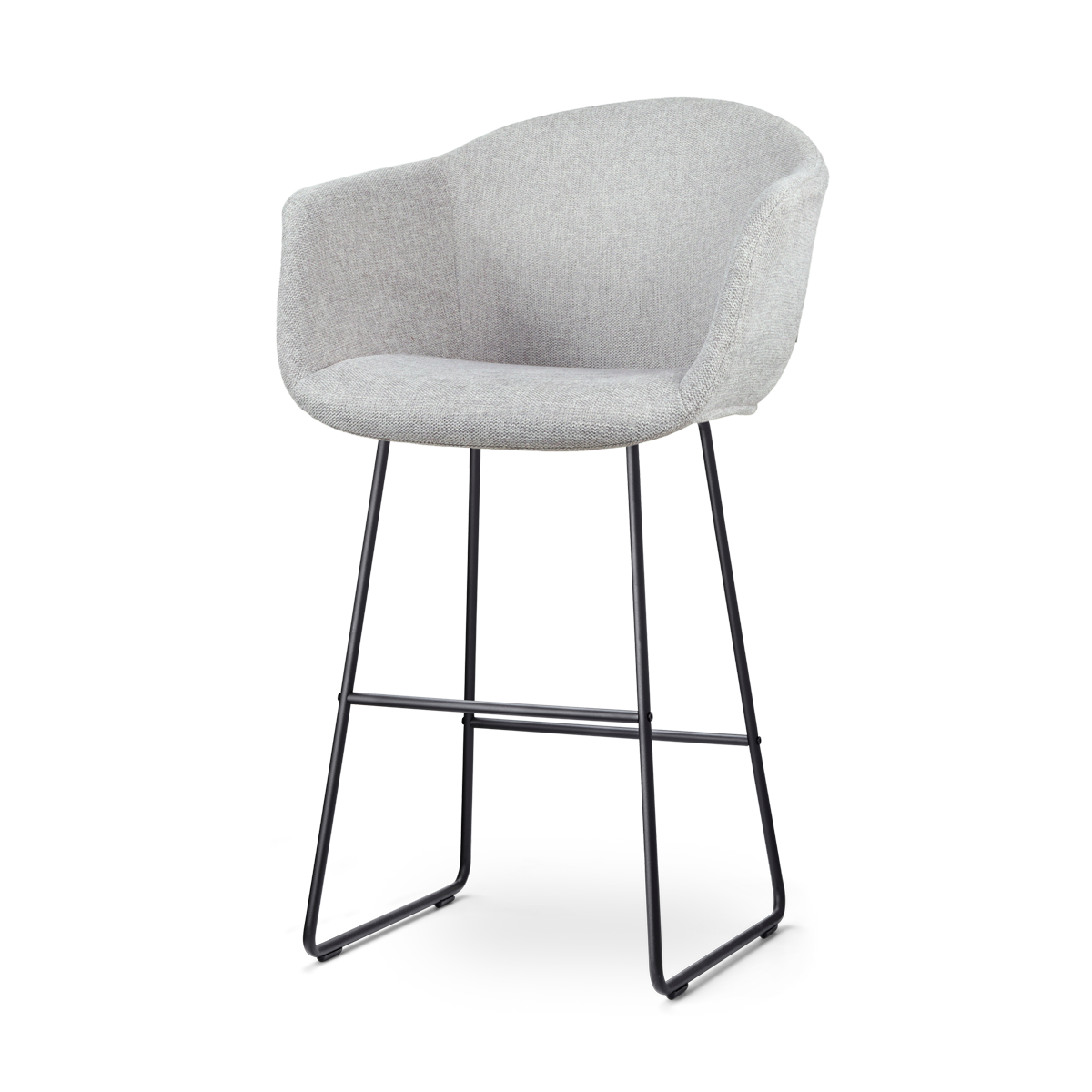 Nolon Nino-Otis barkruk lichtgrijs - zwart onderstel - 75 cm