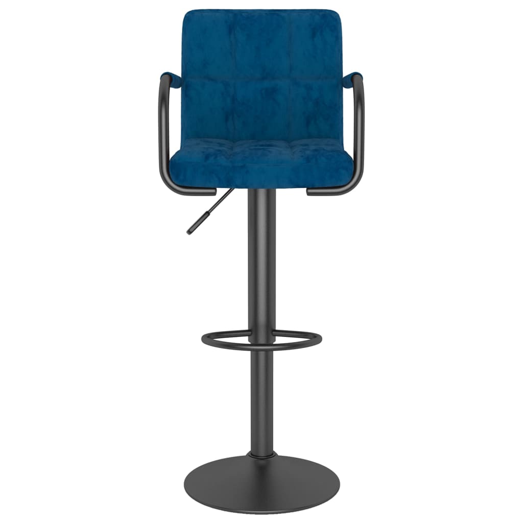 vidaXL Barkruk fluweel blauw