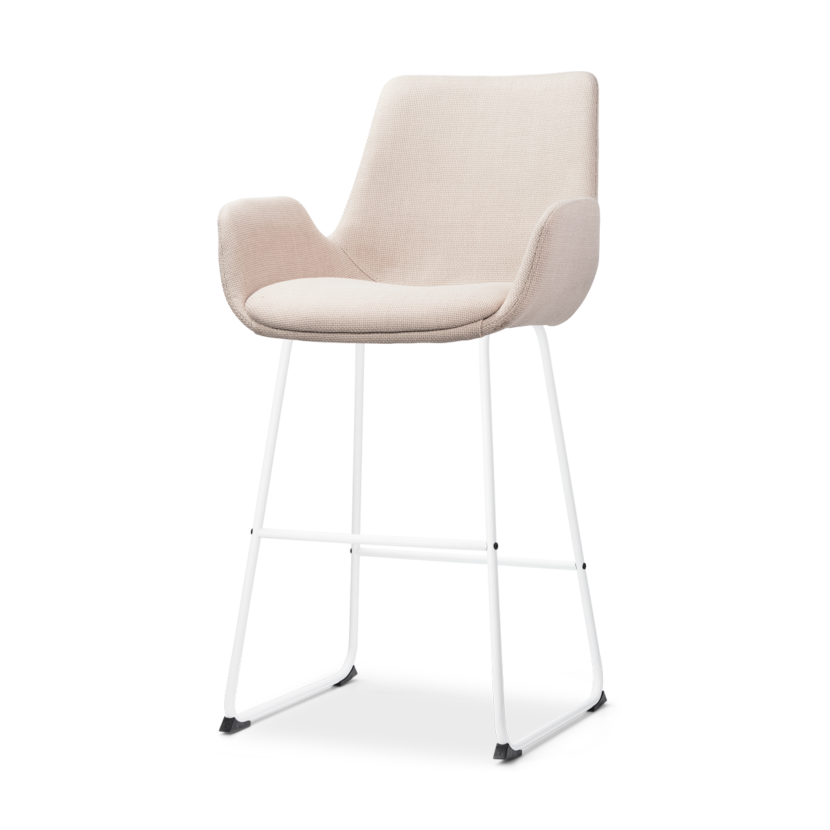 Nolon Nino-Eef barkruk beige - wit onderstel - 65 cm