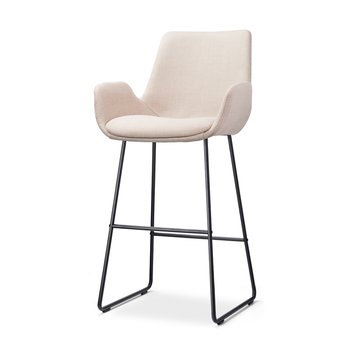 Nolon Nino-Eef barkruk beige - zwart onderstel - 75 cm