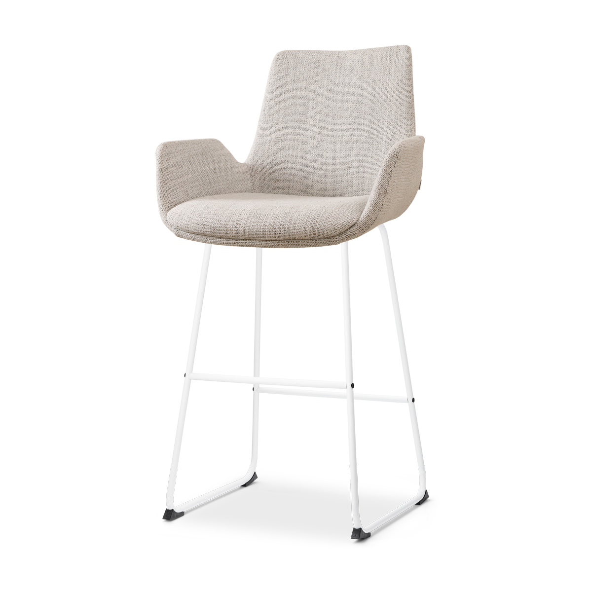 Nolon Nino-Eef barkruk beige gemêleerd - wit onderstel - 75 cm