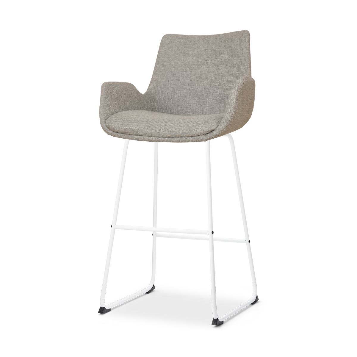 Nolon Nino-Eef barkruk warm grijs - wit onderstel - 75 cm