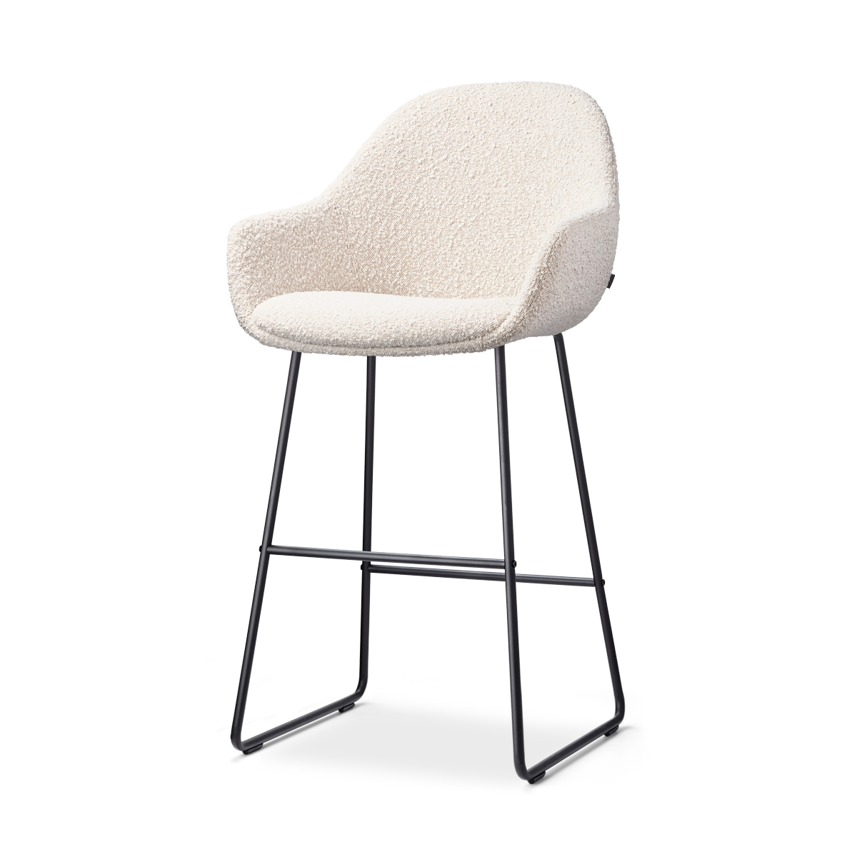 Nolon Nino-Mae barkruk bouclé beige - zwart onderstel - 65 cm