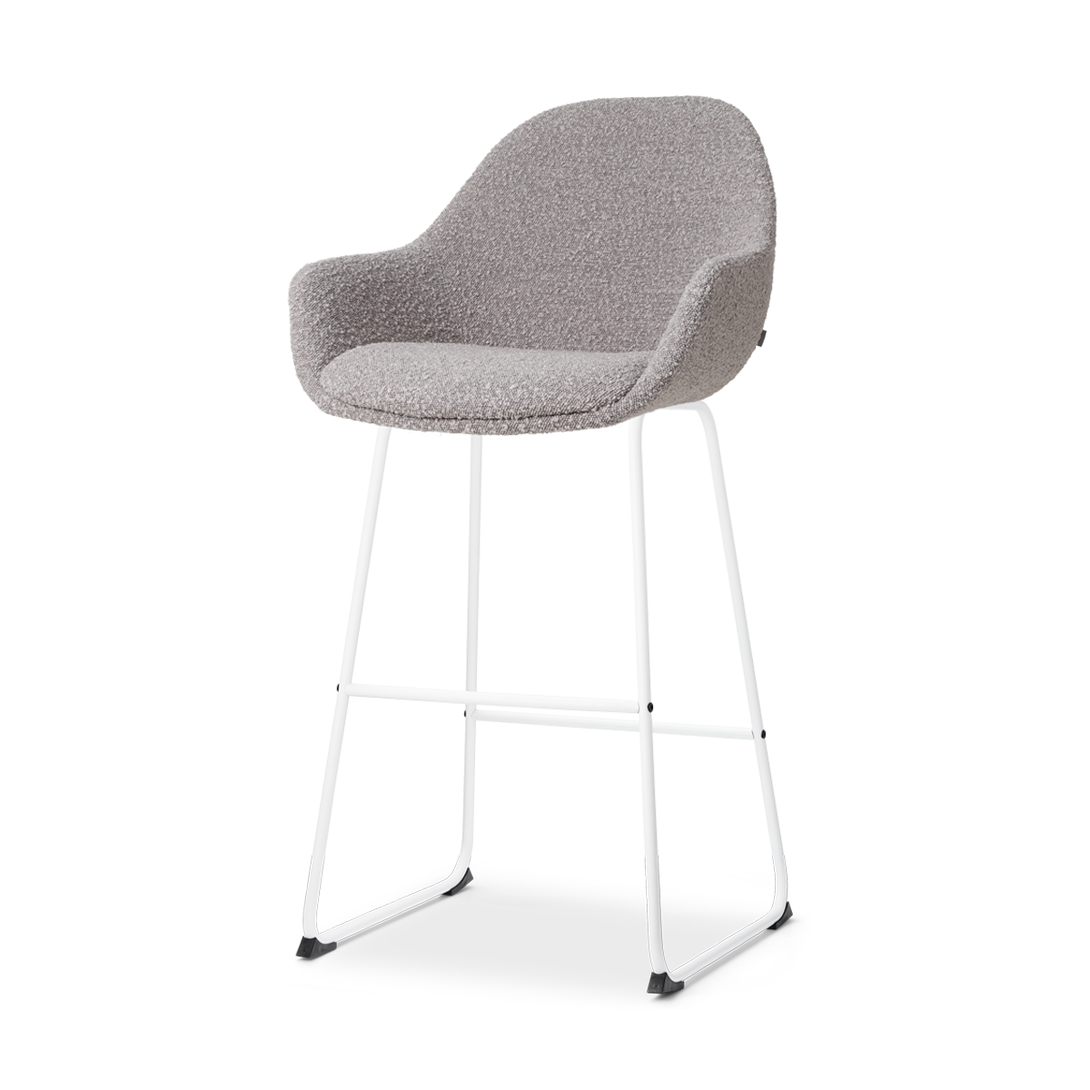 Nolon Nino-Mae barkruk bouclé taupe - wit onderstel - 75 cm