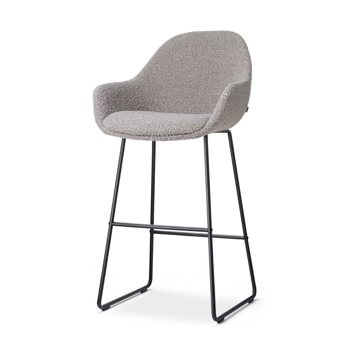 Nolon Nino-Mae barkruk bouclé taupe - zwart onderstel - 75 cm