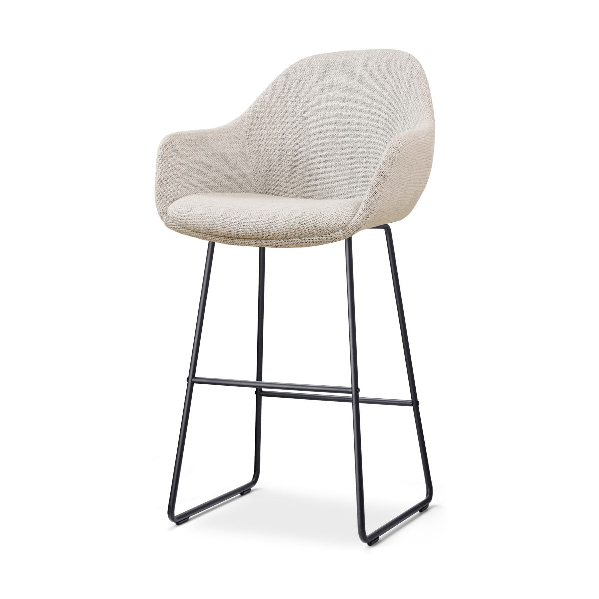 Nolon Nino-Mae barkruk beige gemêleerd - zwart onderstel - 75 cm