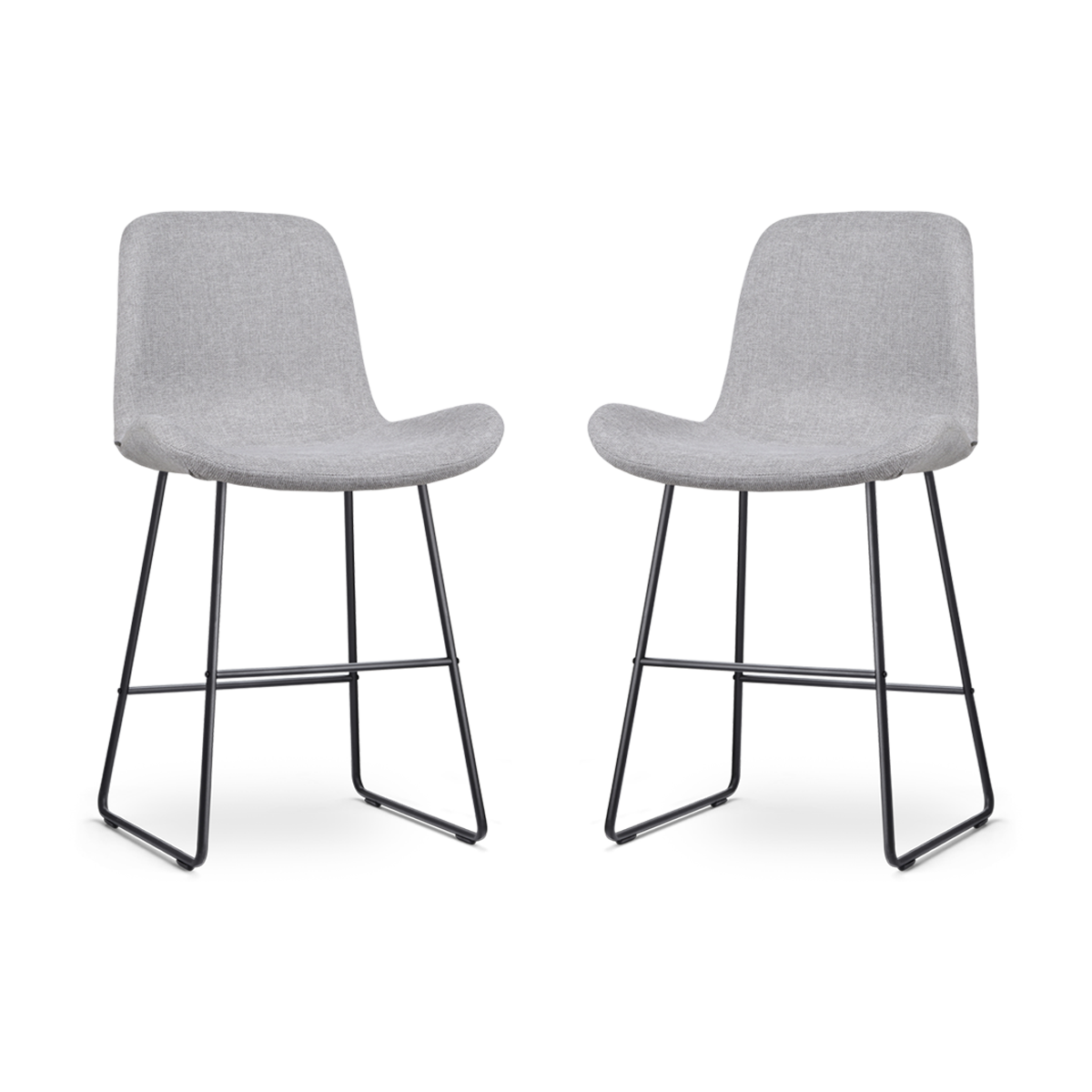Nolon Nino-Fé barkruk lichtgrijs - zwart onderstel - 65 cm - set van 2