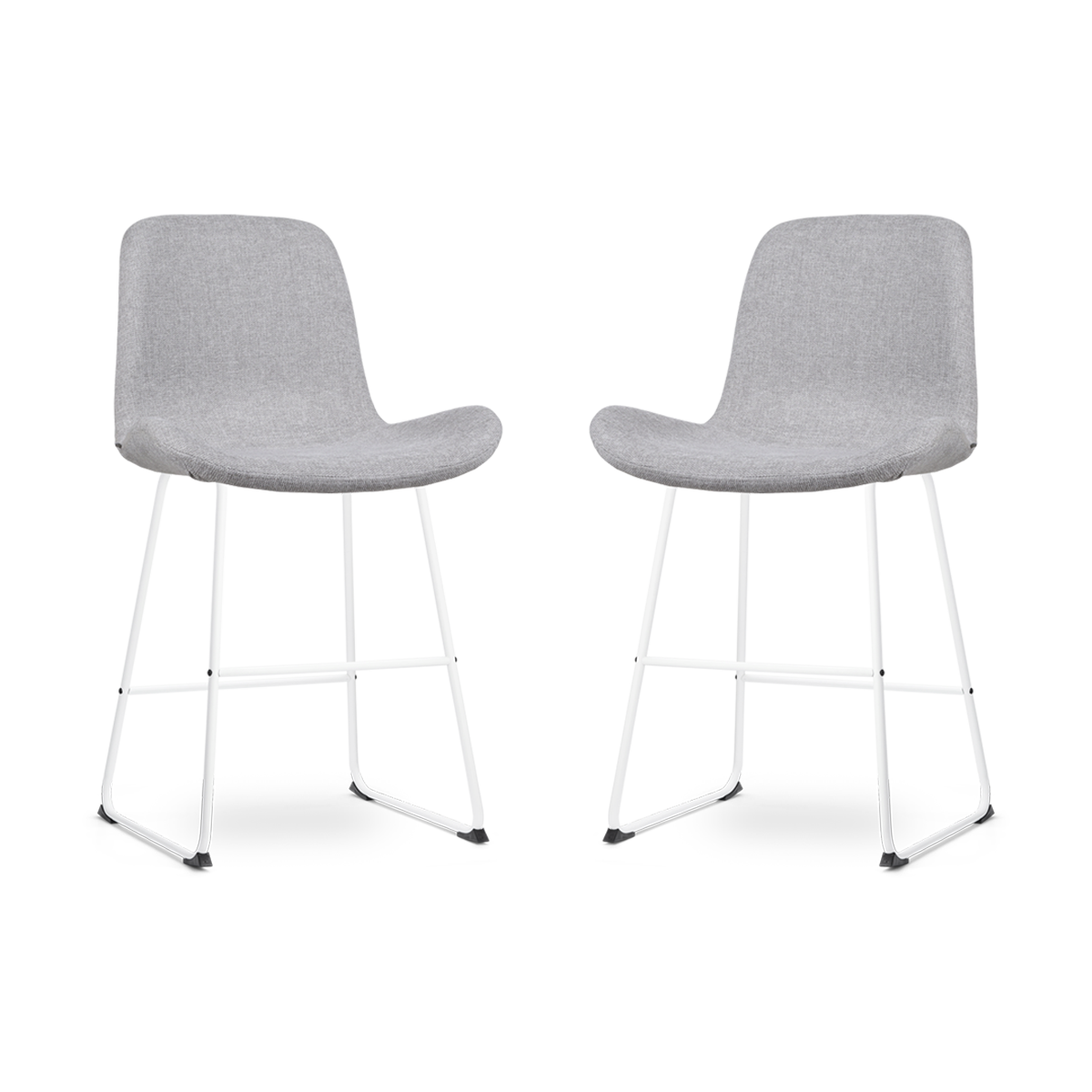 Nolon Nino-Fé barkruk lichtgrijs - wit onderstel - 65 cm - set van 2