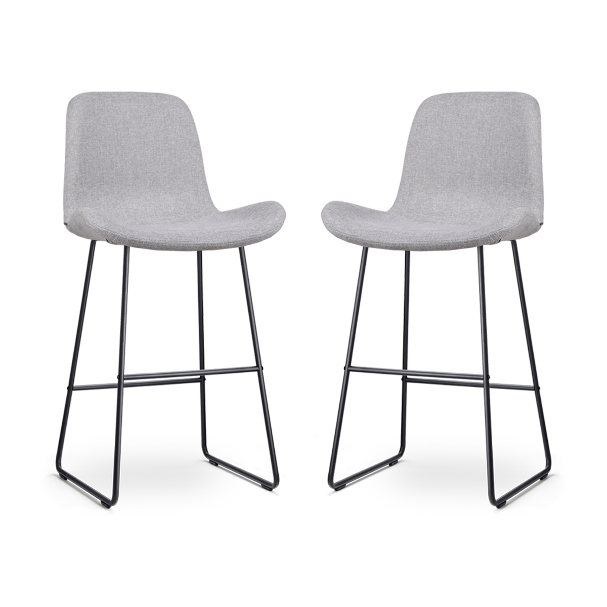 Nolon Nino-Fé barkruk lichtgrijs - zwart onderstel - 75 cm - set van 2