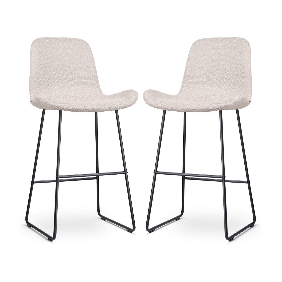 Nolon Nino-Fé barkruk beige - zwart onderstel - 75 cm - set van 2