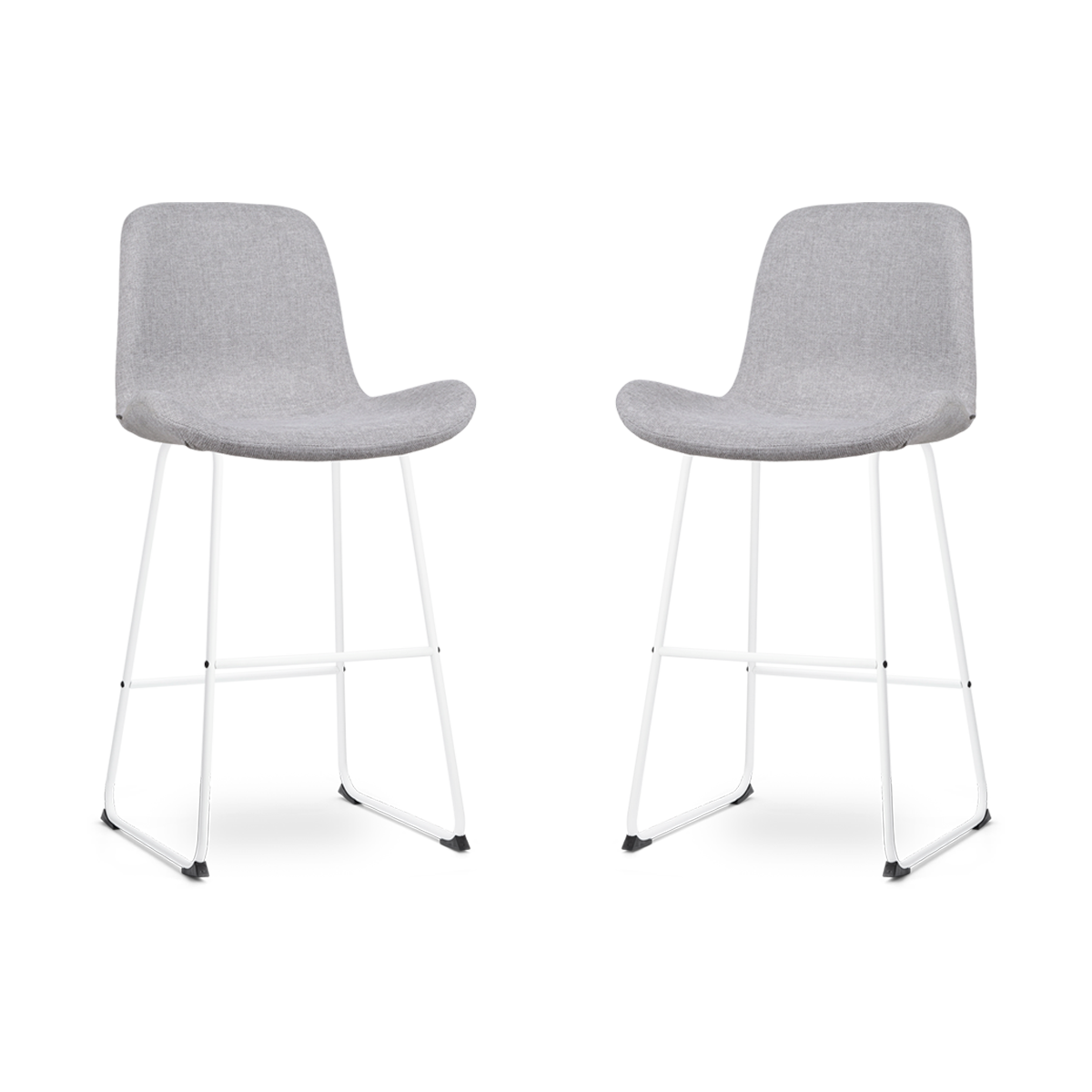 Nolon Nino-Fé barkruk lichtgrijs - wit onderstel - 75 cm - set van 2