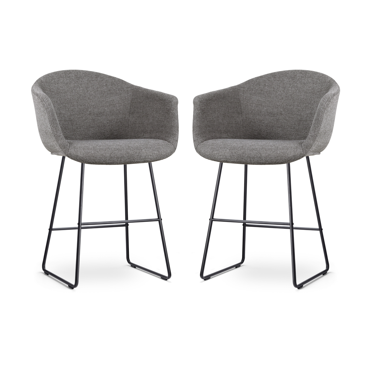 Nolon Nino-Otis barkruk donkergrijs - zwart onderstel - 65 cm - set van 2