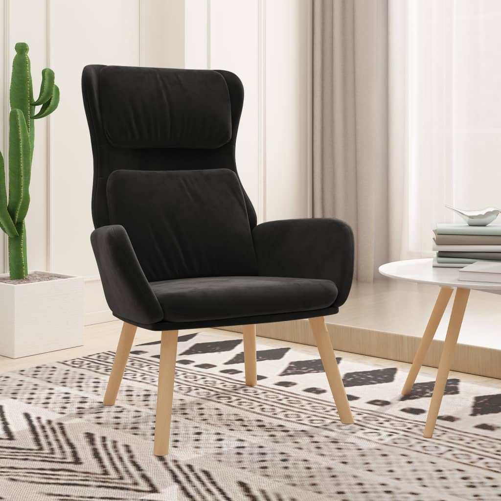 VidaXL Relaxstoel fluweel zwart