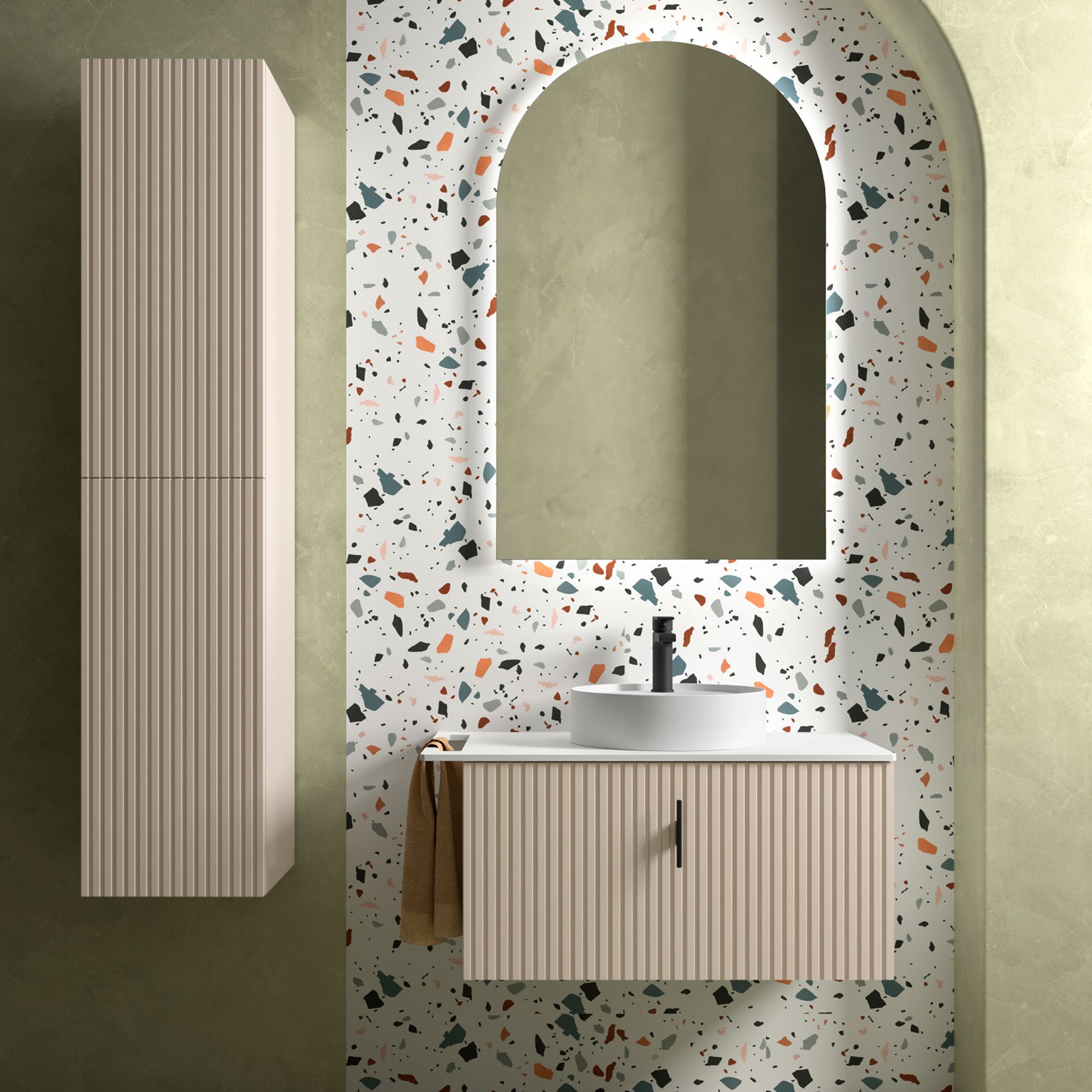 Muebles Raya onderkast ribbelfront 90cm met 1 softclose lade macchiato