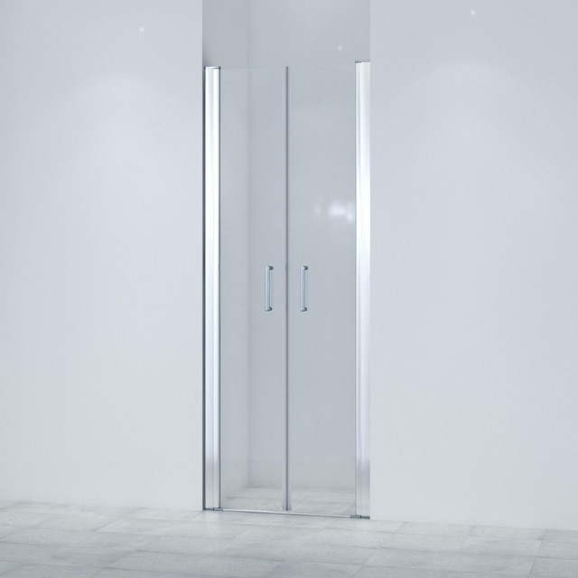 Saniclass Neptune Pendeldeur - 80x200cm - 6mm veiligheidsglas - anti kalk - chroom SKII622SALOON-80