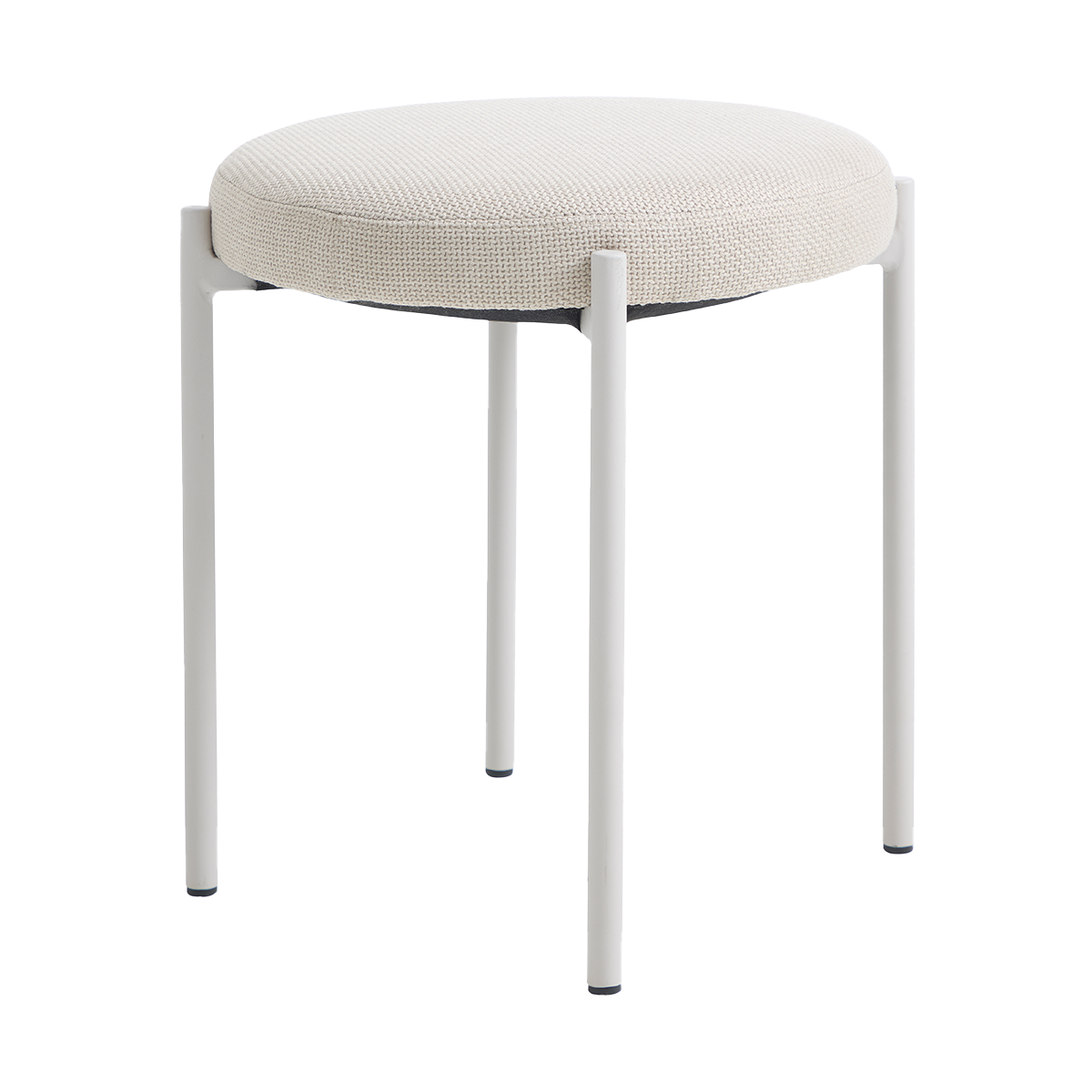Olivine Pico metalen krukje beige - met stoffen zitting - 48 cm