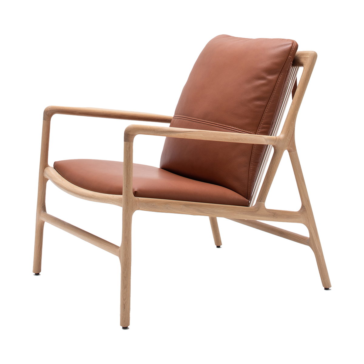 Gazzda Dedo easy chair whitewash - dakar leather whisky zitting
