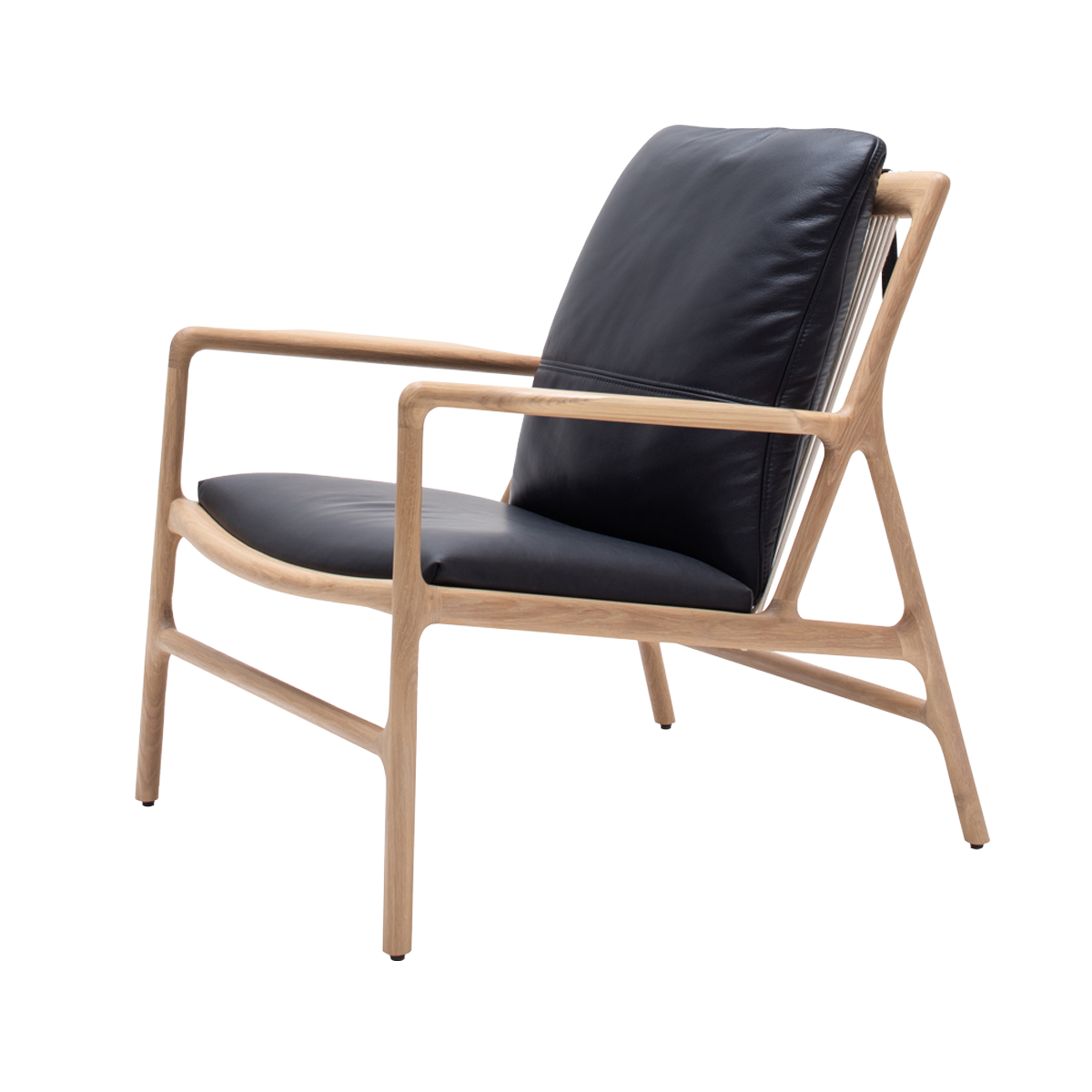 Gazzda Dedo easy chair whitewash - dakar leather black zitting