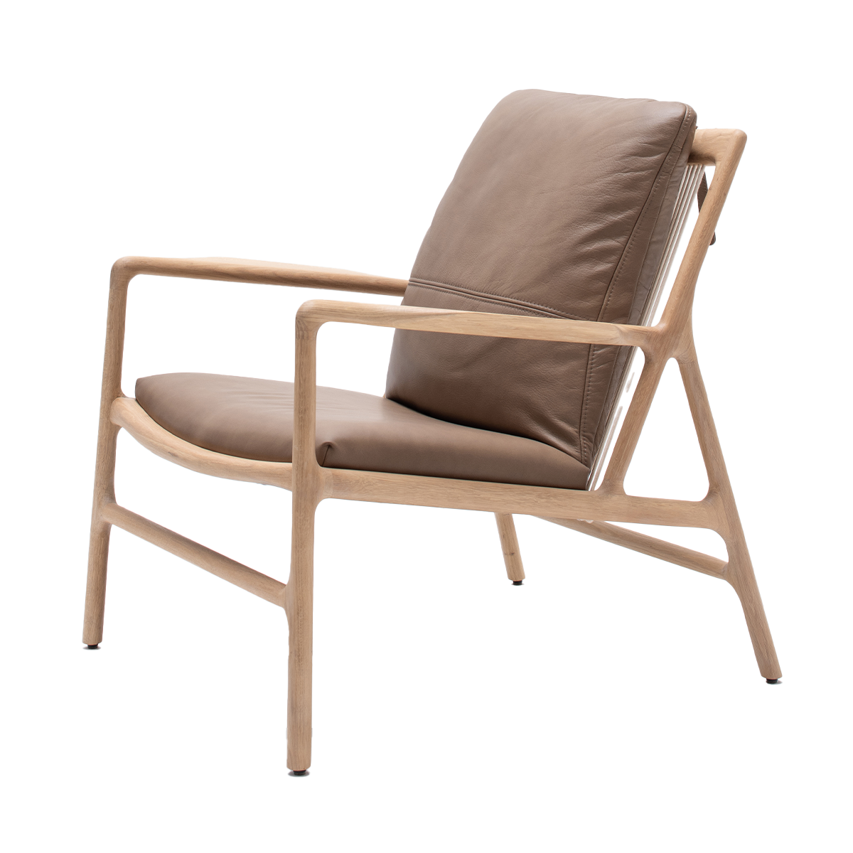 Gazzda Dedo easy chair whitewash - dakar leather stone zitting