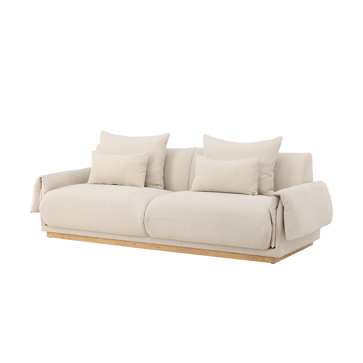 Nest living Rikki gestoffeerde 3-zits bank beige - 237 cm