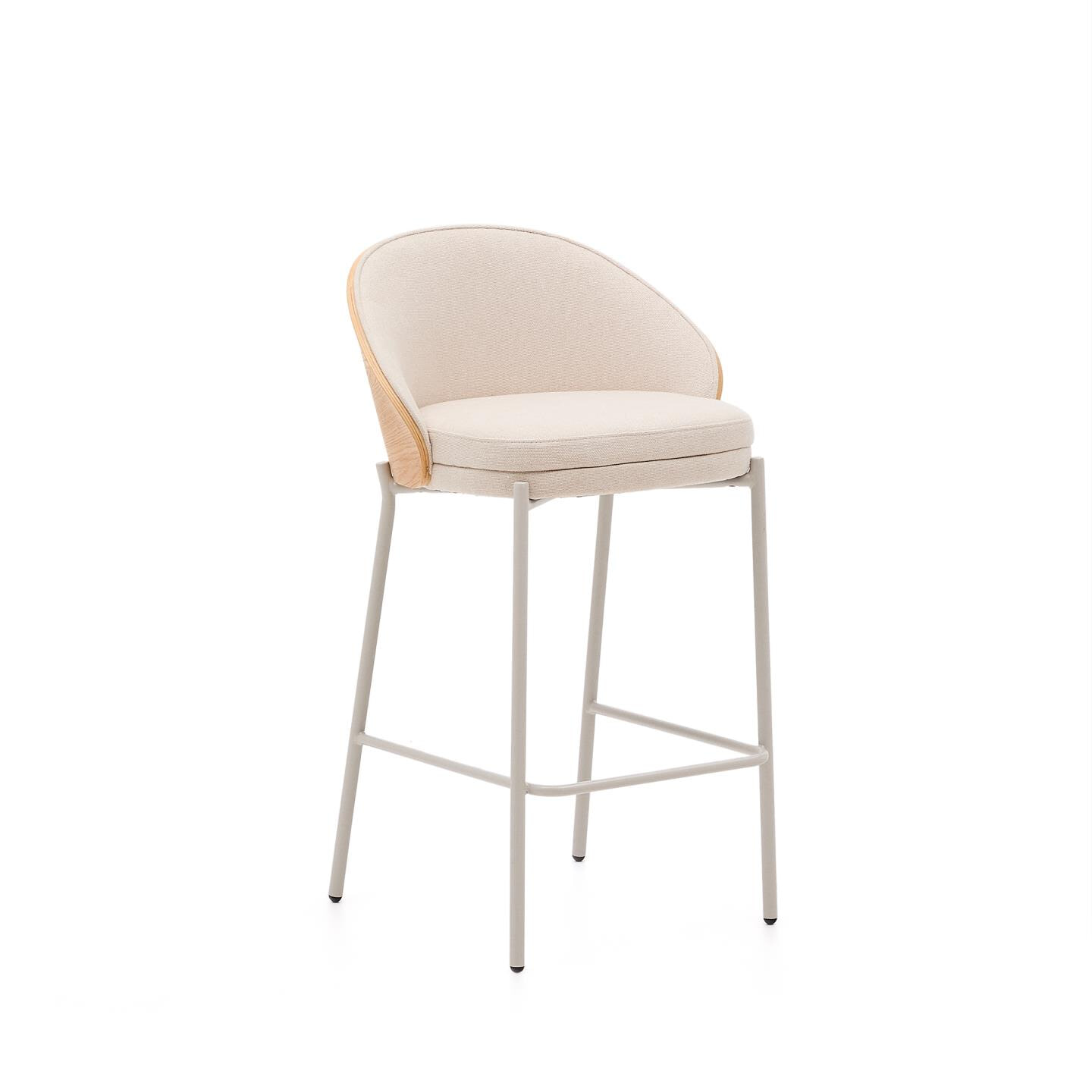 Kave Home Barkruk Eamy Essenhout - Beige (zithoogte 65cm)