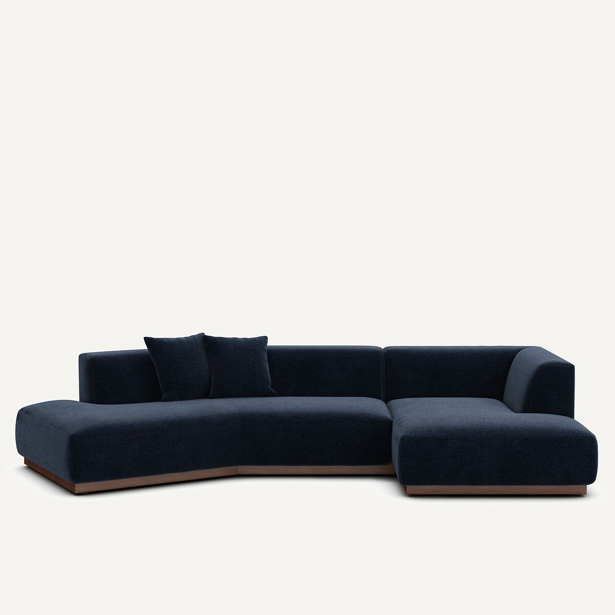 AM.PM Rechter hoekbank in chenille fluweel, Jacopo