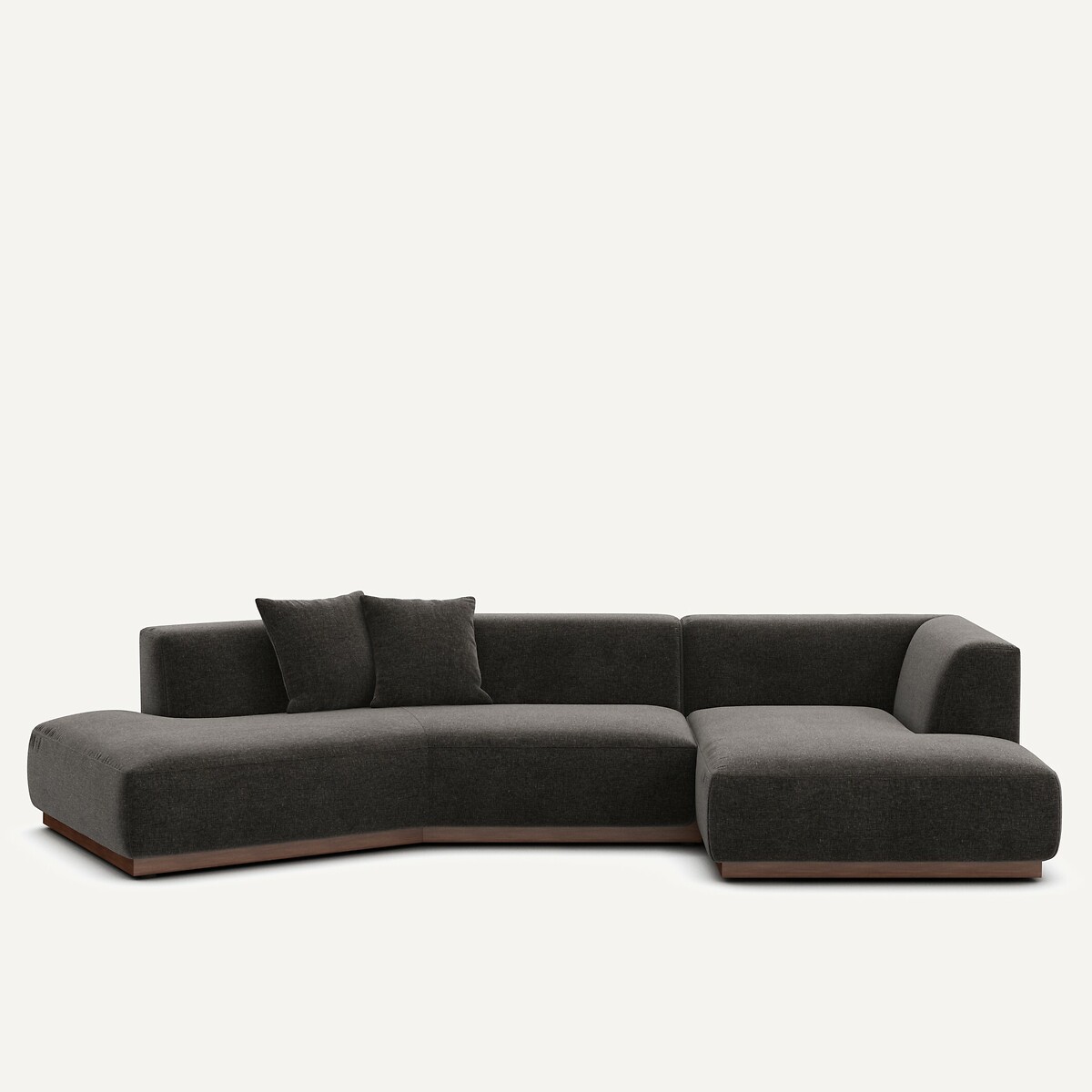 AM.PM Rechter hoekbank in chenille fluweel, Jacopo