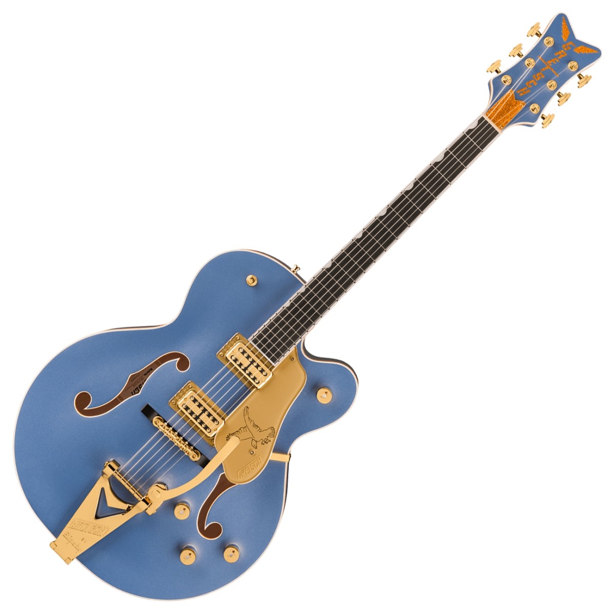 Gretsch Falcon Hollow Body with StringThru Bigsby Gold Hardware Cerulean Smoke