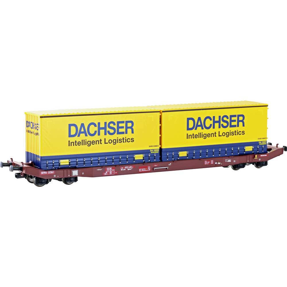 Mehano 28409 HO containerwagen Sgkkms 698 dakser van de DB Cargo