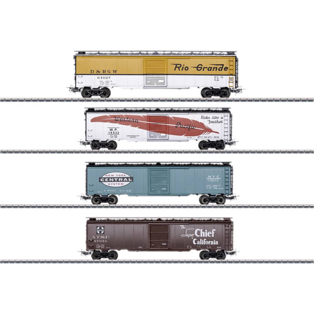 Märklin 45712 H0 set van 4 US-Box-Car, MHI
