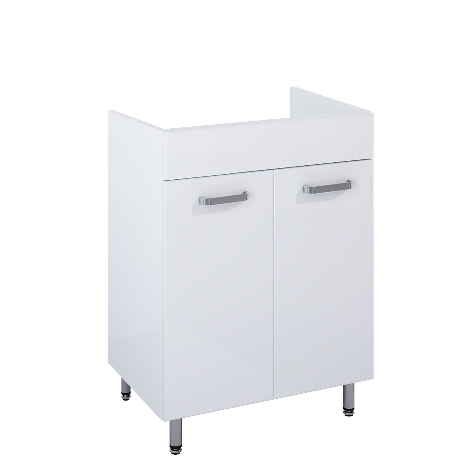 ROYO Wastafelonderkast Ava 60cm 2 Deuren Wit En Chroom