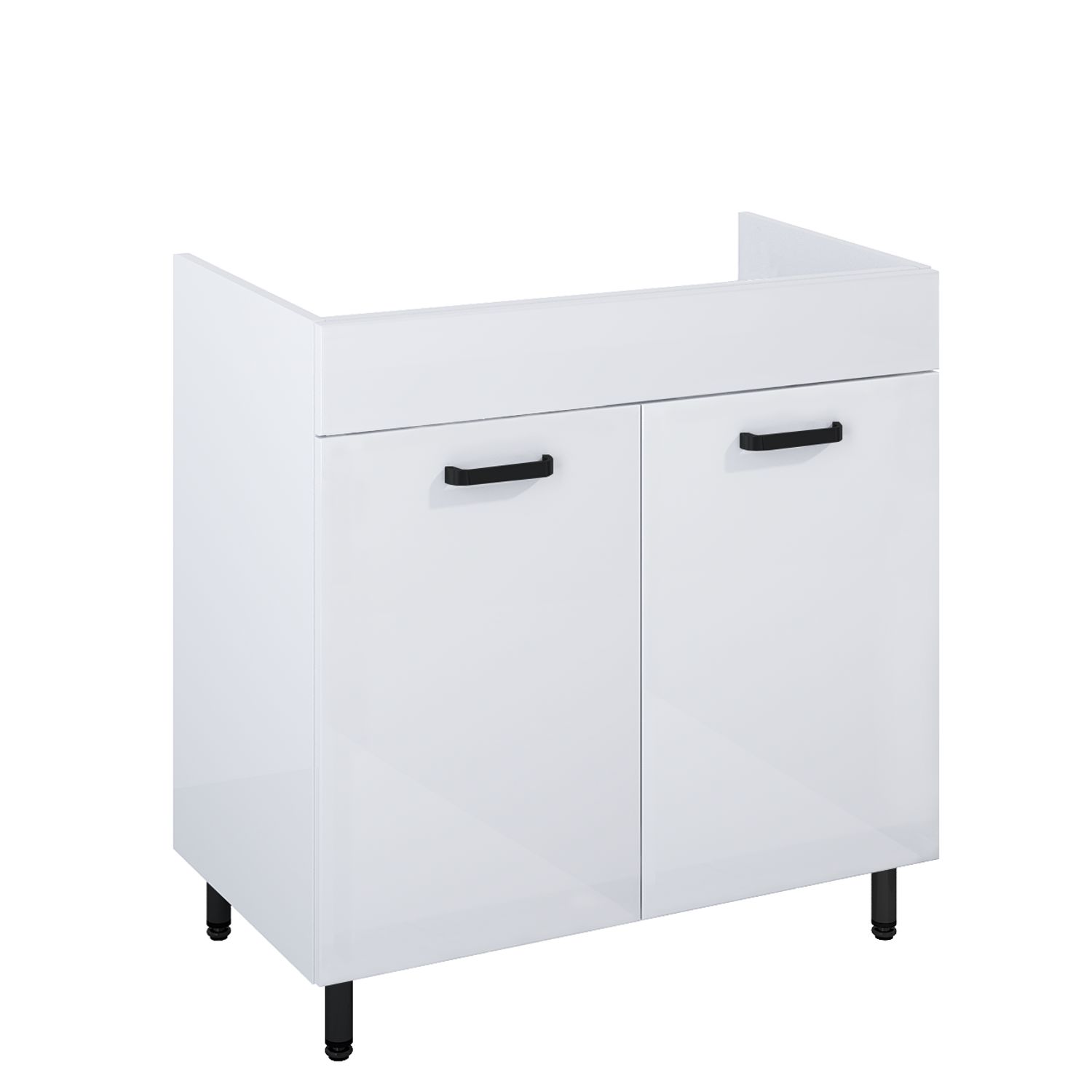 ROYO Wastafelonderkast Ava 80cm 2 Deuren Wit En Zwart