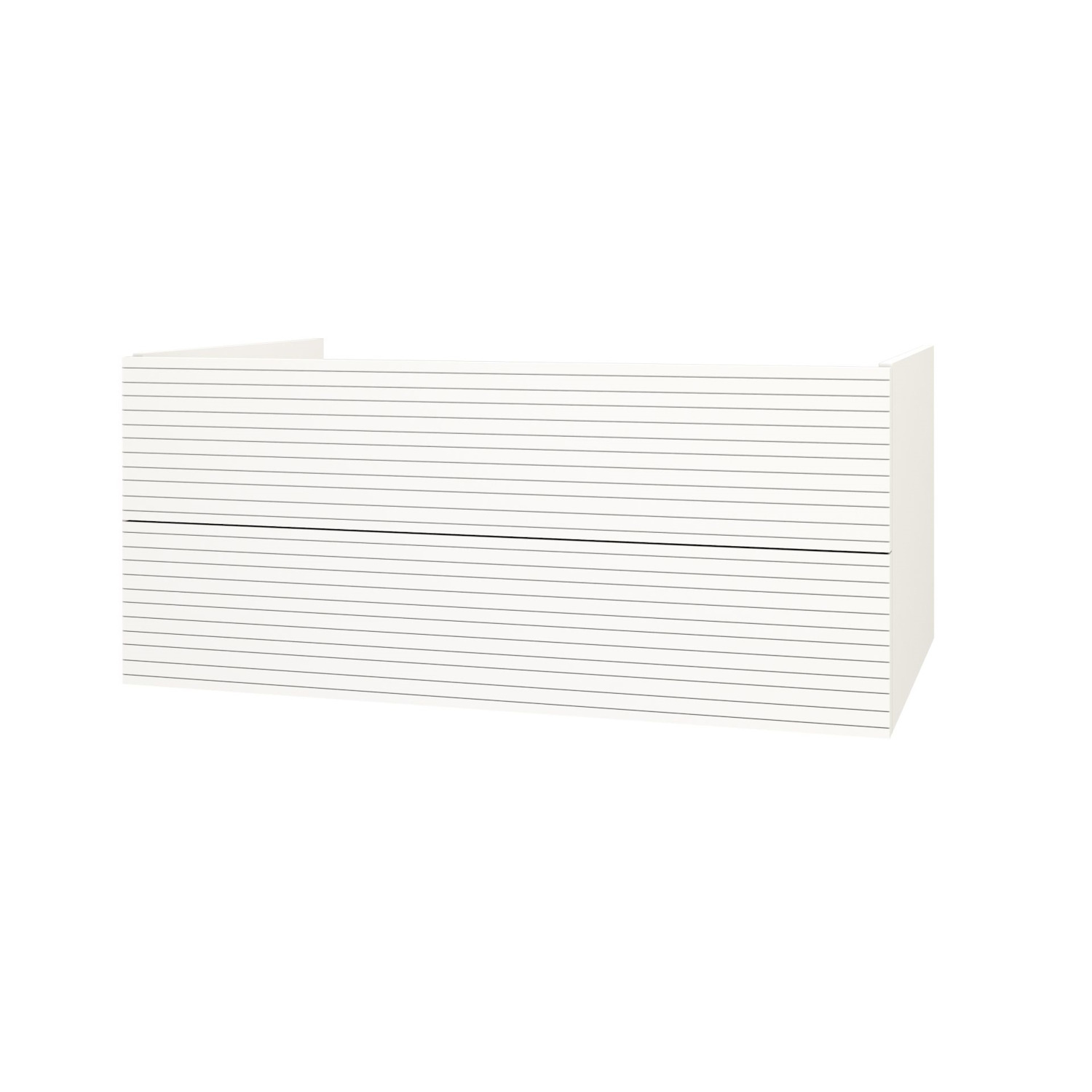 Boss & Wessing Onderkast BWS Elite 120x45x50 cm Met Horizontaal Reliëf Mat Wit 