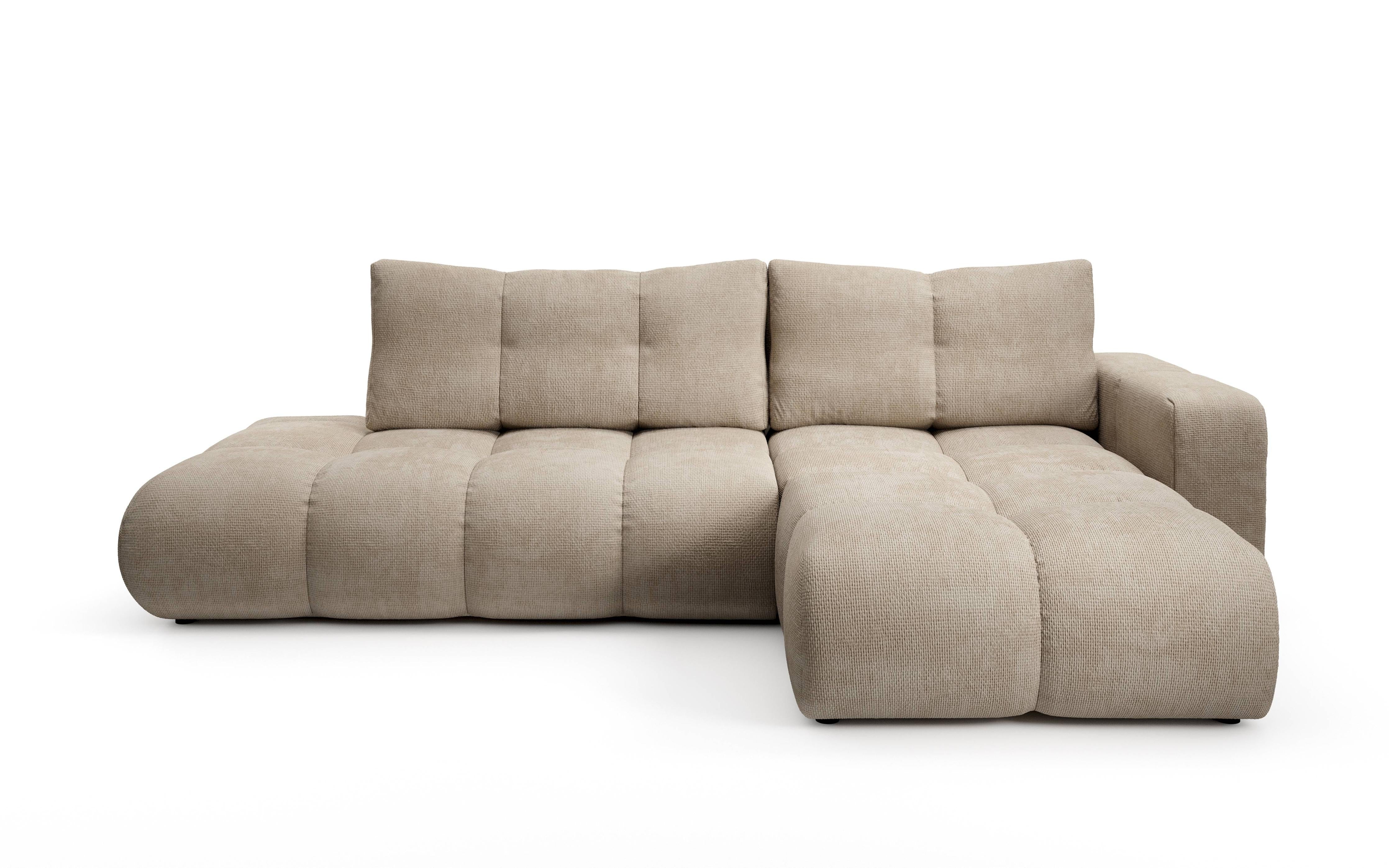 NADUVI Collection Hoekbank SOLA met slaapfunctie rechts chenille | 