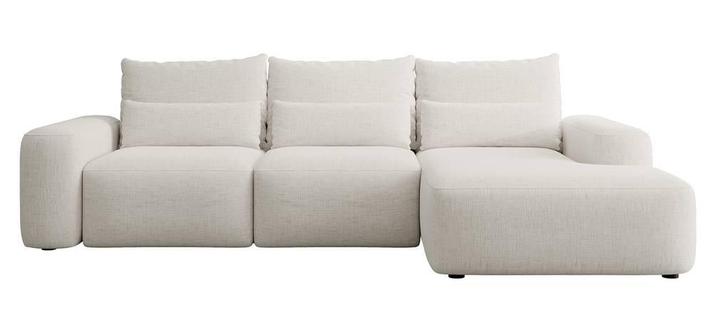 NADUVI Collection Hoekbank met slaapfunctie Calvados rechts chenille met lendekussens | 
