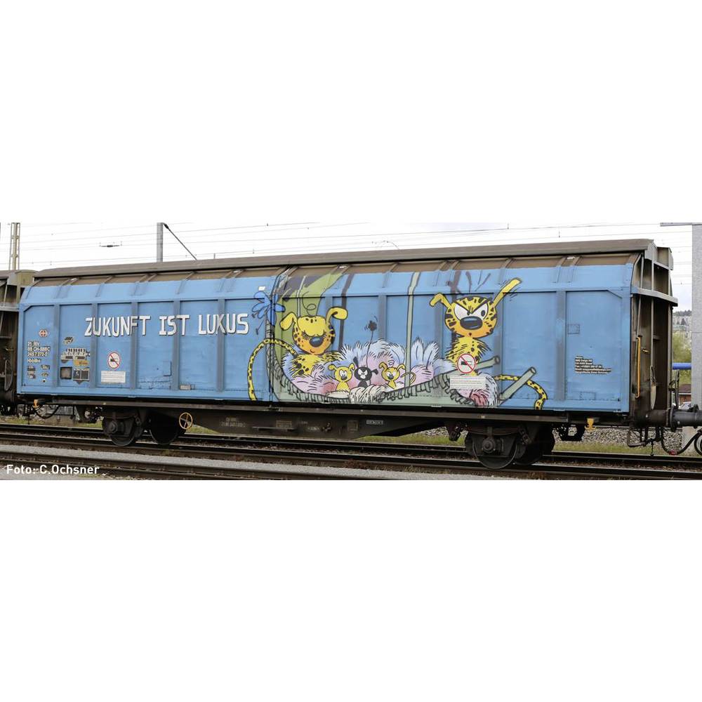 Hobbytrain H24666 N Schuifwandwagen Hbbilns graffiti-serie van de SBB