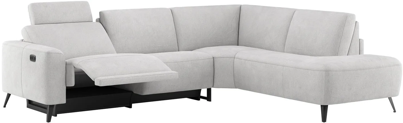 Carini hoekbank 2,5 zits arm links electrisch + ottomane rechts - Vada Ivory
