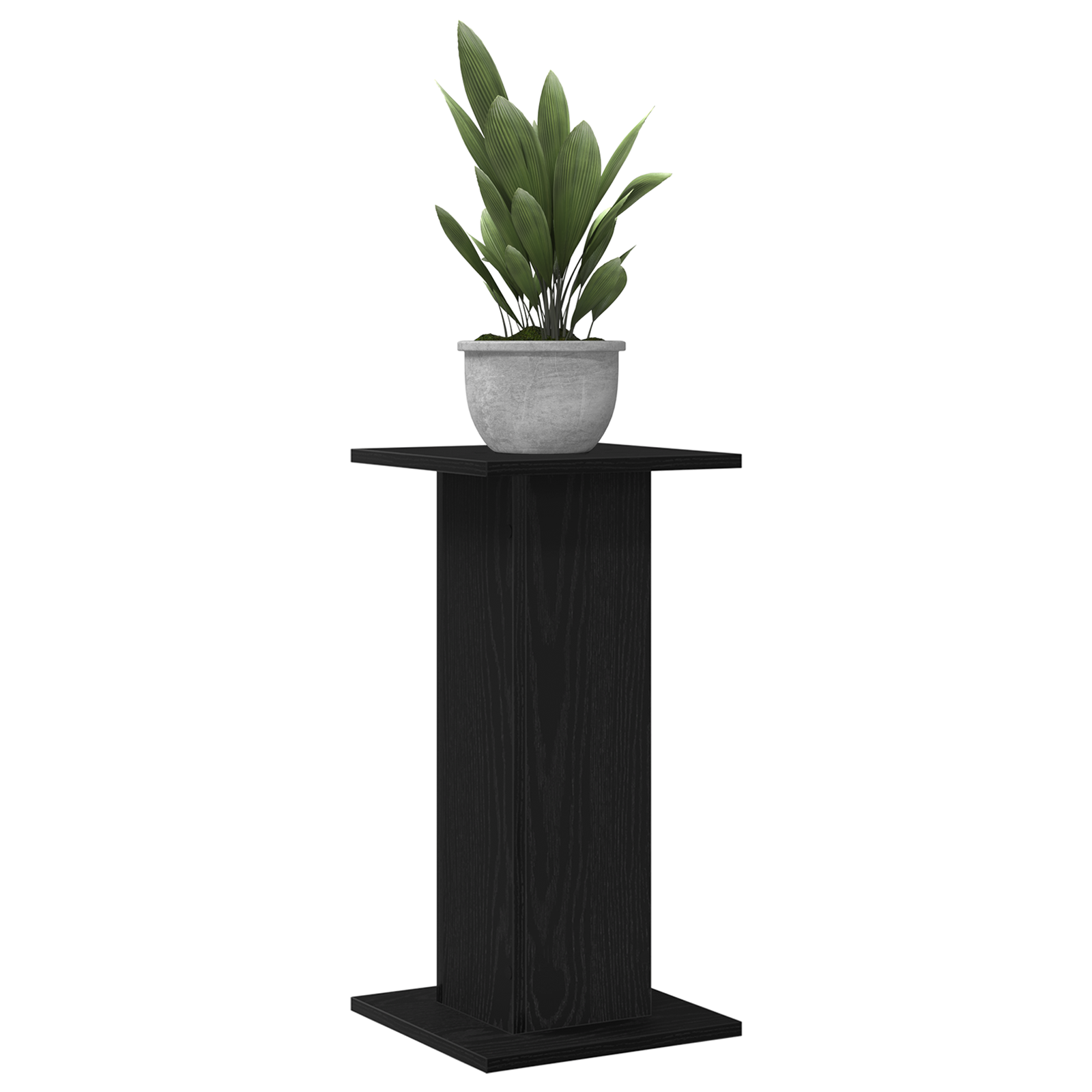vidaXL Luidsprekerstands - 2 stuks, Zwart Eiken, 30 x 30 x 60 cm, Bewerkt Hout.