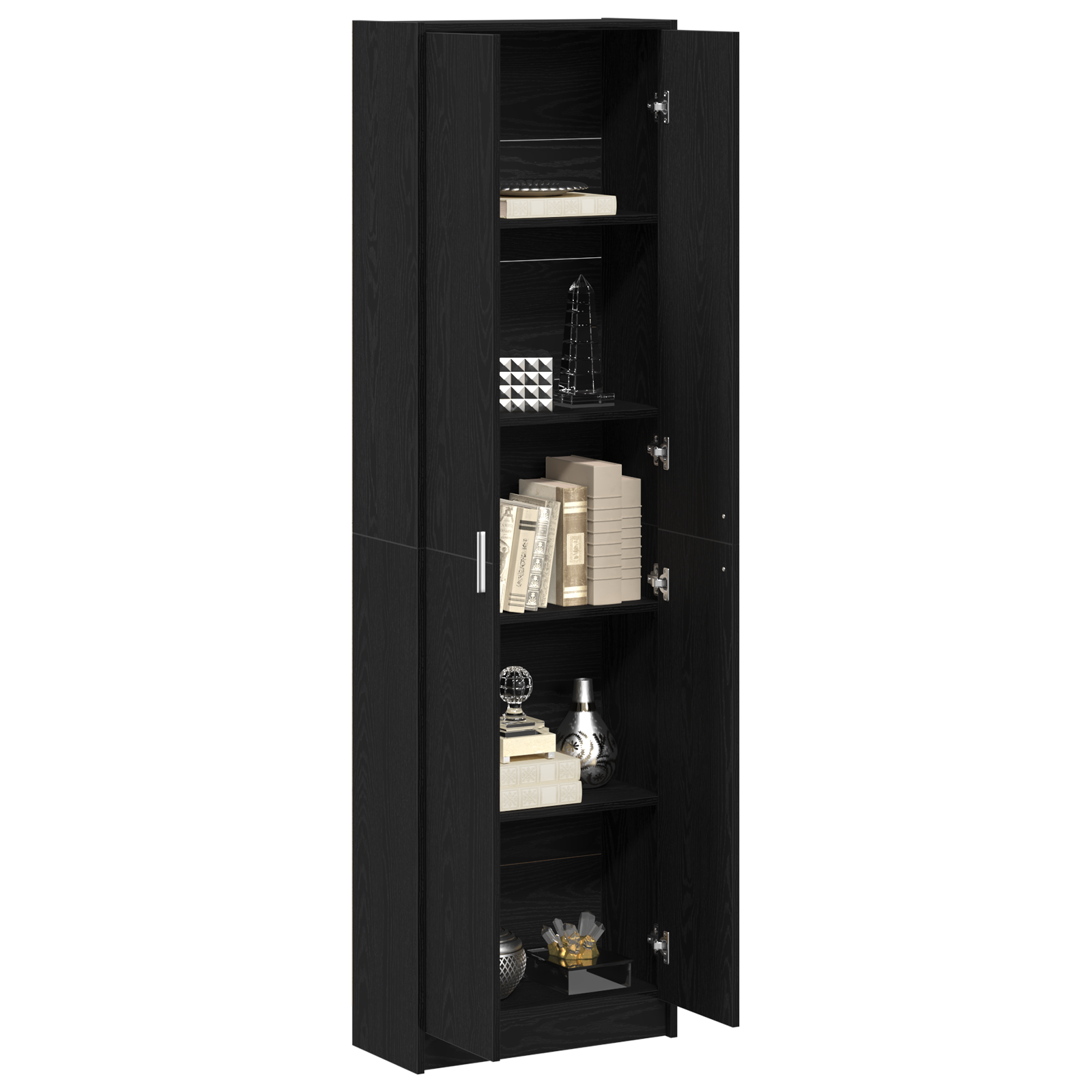 vidaXL Kast Zwart Eiken 55x25x189 cm Kunststof Hout