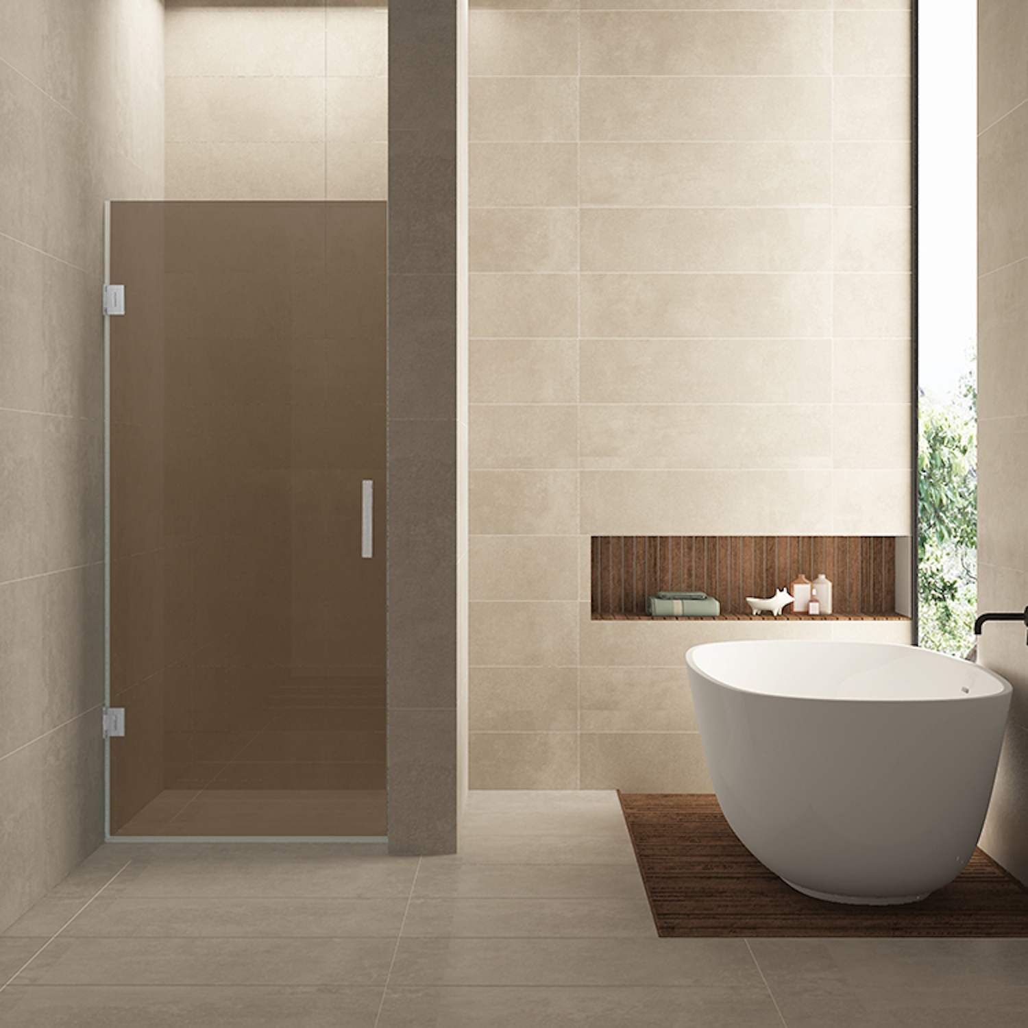 Wiesbaden Glas Voor Nisdeur  Less 80x200 cm 8 mm Nano Vintage Brons Glas