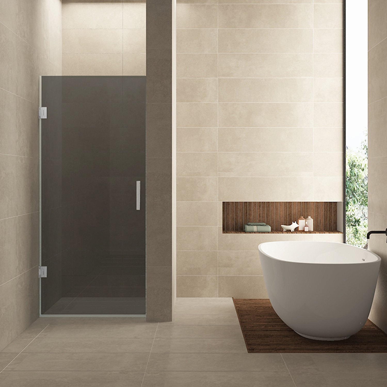 Wiesbaden Glas Voor Nisdeur  Less 90x200 cm 8 mm Nano Rookglas
