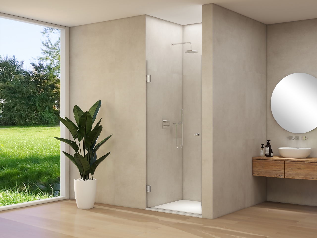Van Rijn Nisdeur  Products ST01 90x200 cm 8 mm Helder Glas Incl. Dichtingen RVS