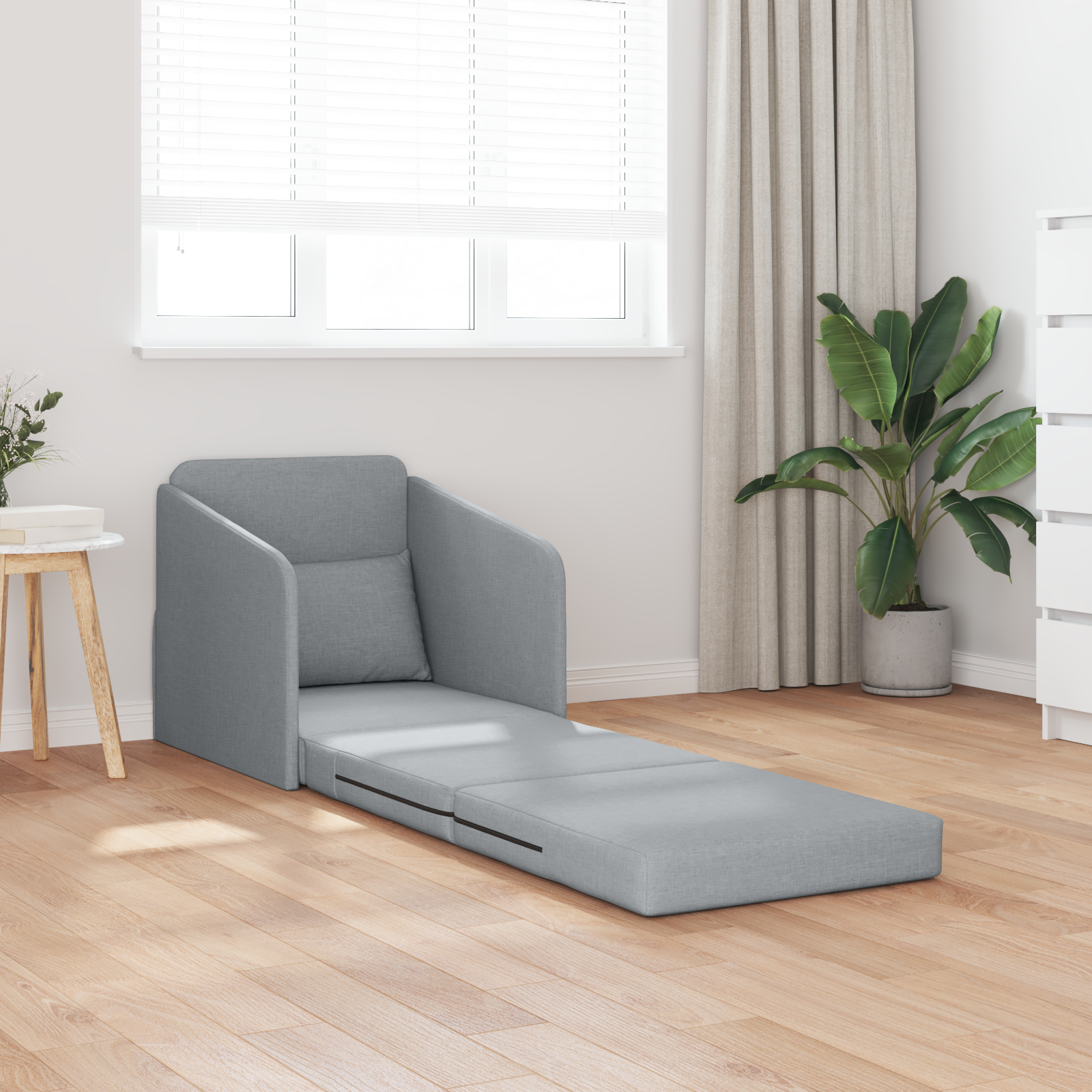 vidaXL Vloersoftbed 2-in-1 Lichtgrijs 65x80x83 cm Bekleding