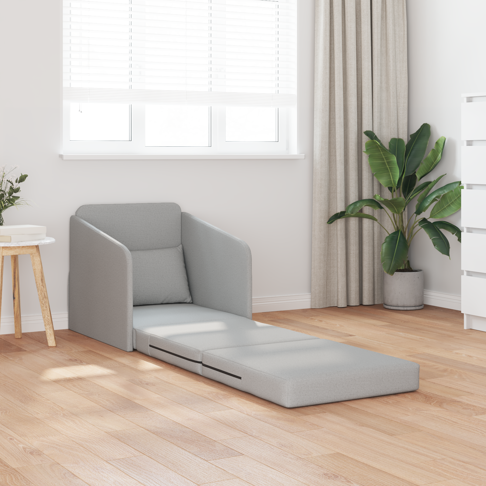 vidaXL Vloersofa Bed 2-in-1 Cloud Grijs 65x80x83 cm Stof