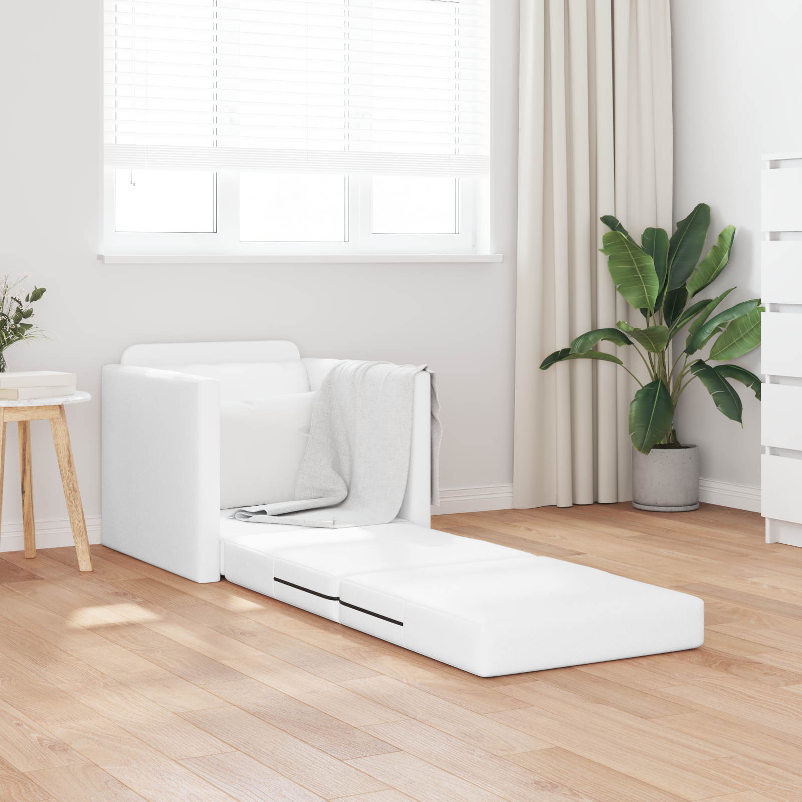 vidaXL Vloer Sofa Bed 2-in-1 Wit 74x77x81 cm Faux Leren