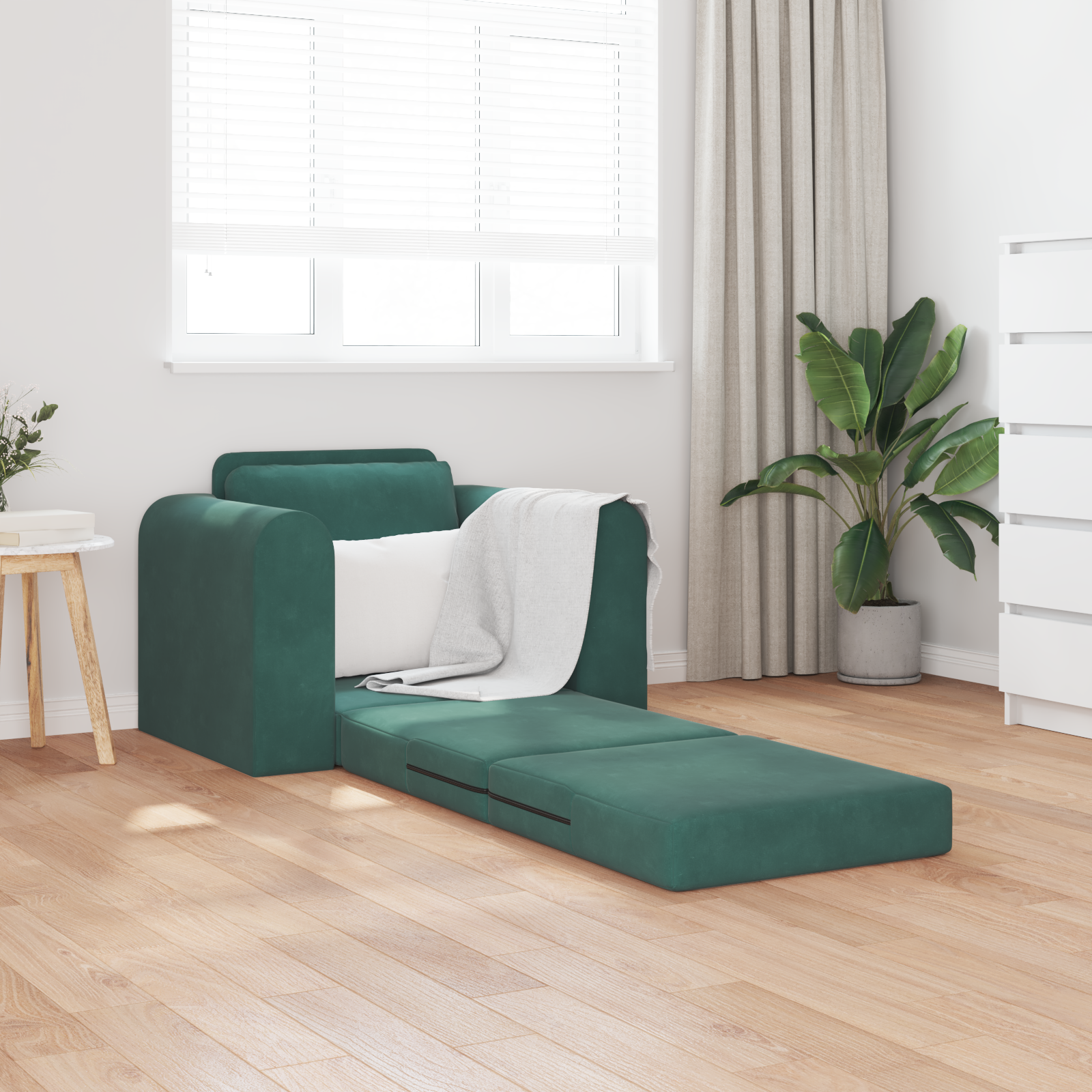 vidaXL Ligbed 2-in-1 Donkergroen 98x71x83 cm Velvet