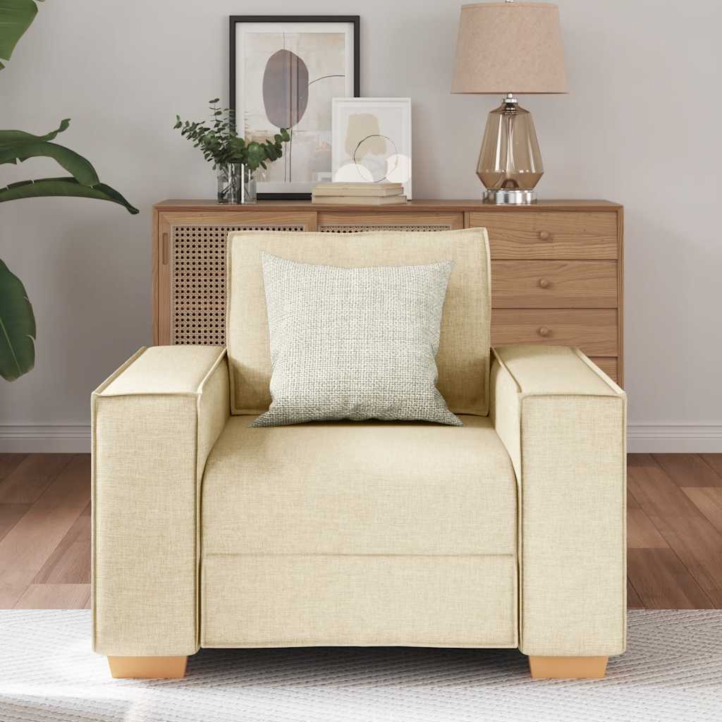 vidaXL Sofa Stoel Crème 60 cm Stof