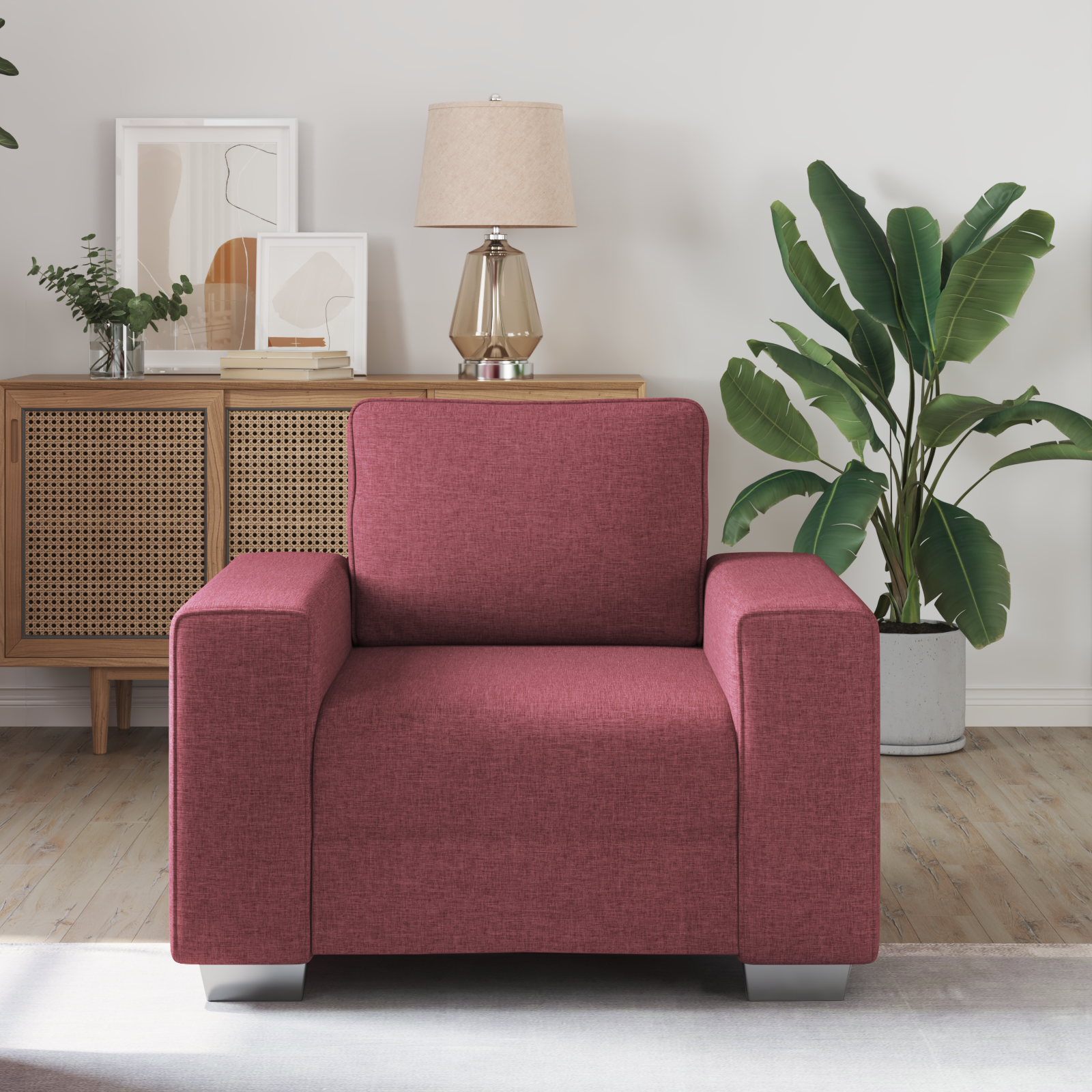 vidaXL Fauteuil 59 cm stof wijnrood
